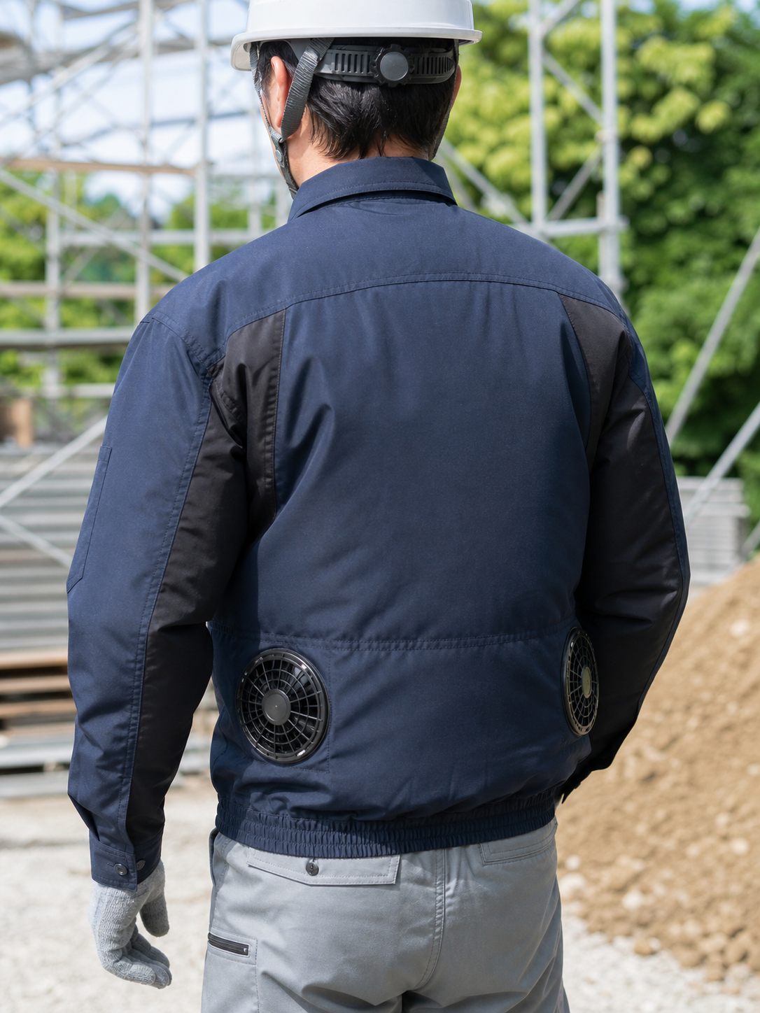 夏季双风扇降温工作服·户外施工劳保空调服·三档调速可拆洗